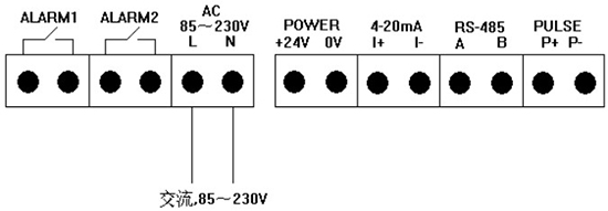 熱式高壓氣體質量流量計交流電接線圖