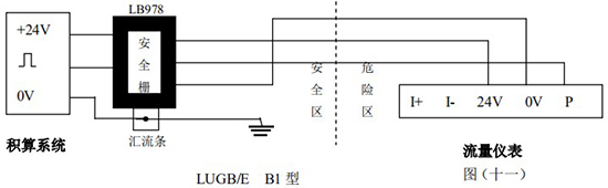 智能氣體流量計本安防爆接線圖一